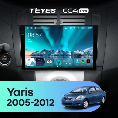 Штатная магнитола Teyes CC4 Pro 8/128 Toyota Yaris 2 XP90 (2005-2012) F2