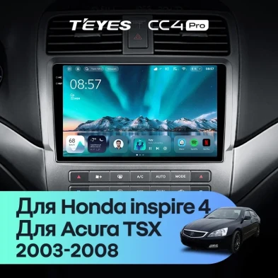 Штатная магнитола Teyes CC4 Pro 12/256 Acura TSX (2003-2008)