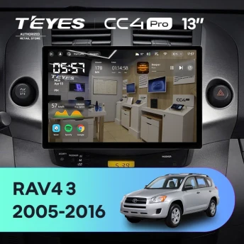 Штатная магнитола Teyes CC4 Pro 12/256 Toyota RAV4 3 XA30 (2005-2016) F1 (13")