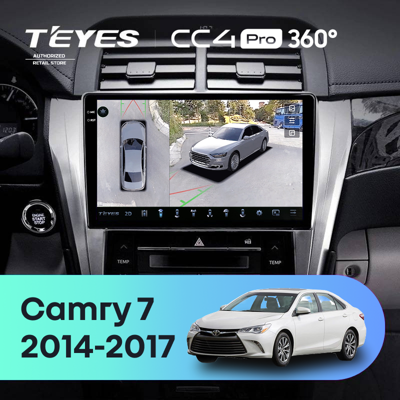 Штатная магнитола Teyes CC4 Pro 360 8/128 Toyota Camry 7 XV 50 55 (2014-2017) F4