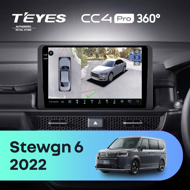 Штатная магнитола Teyes CC4 Pro 360 8/128 Honda Stepwgn 6 2022+ Правый руль