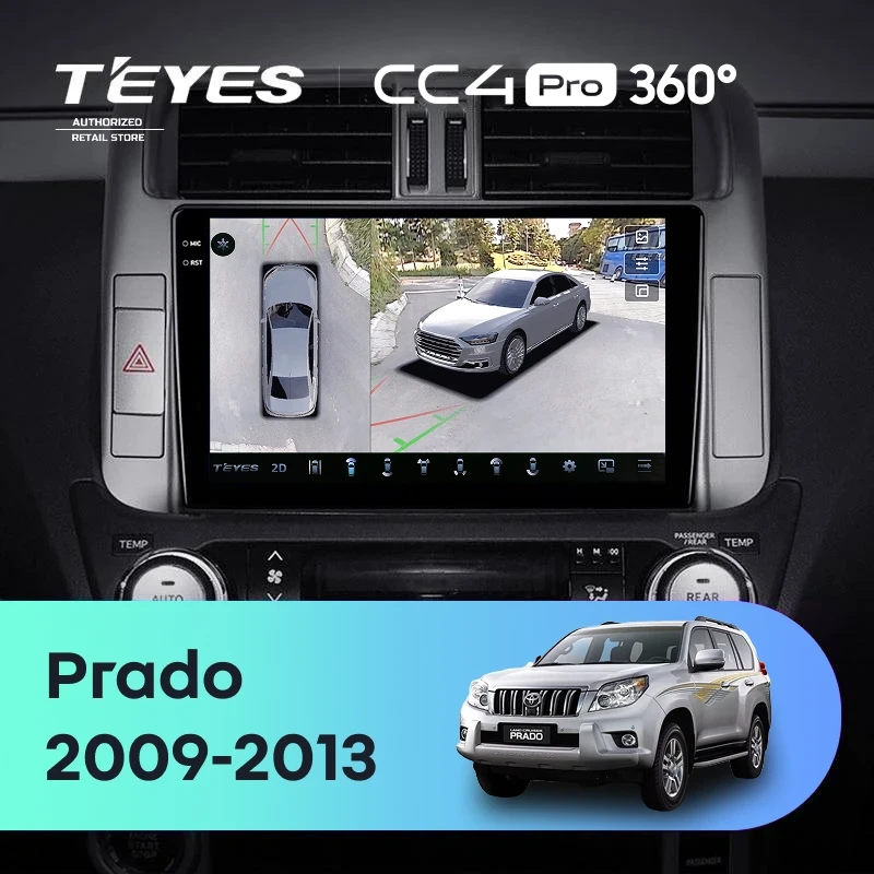 Штатная магнитола Teyes CC4 Pro 360 8/128 Toyota Land Cruiser Prado 150 (2009-2013) F2 Тип-B