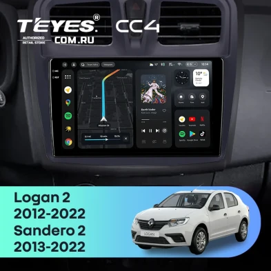 Штатная магнитола Teyes CC4 8/128 Renault Sandero 2 (2013-2022) F1 (10")