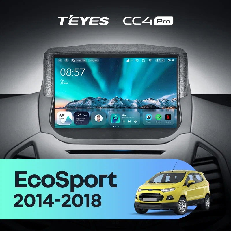 Штатная магнитола Teyes CC4 Pro 8/128 Ford EcoSport (2014-2018)