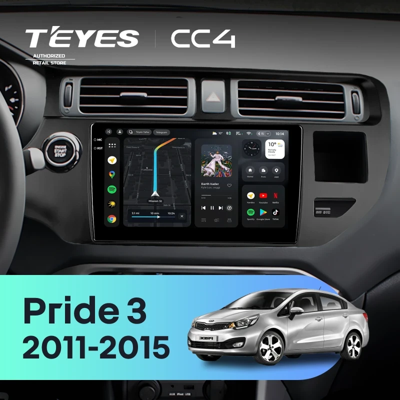 Штатная магнитола Teyes CC4 8/128 Kia Pride 3 (2011-2015)