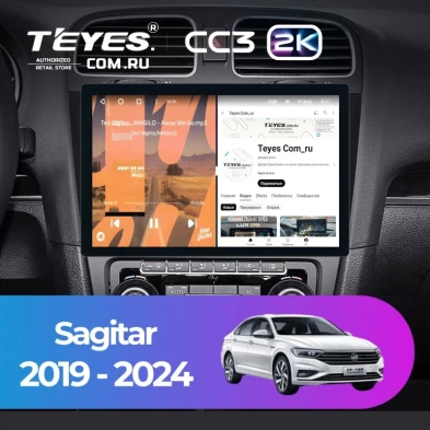 Штатная магнитола Teyes CC3 2K 4/32 Volkswagen Sagitar (2019-2024) (11")