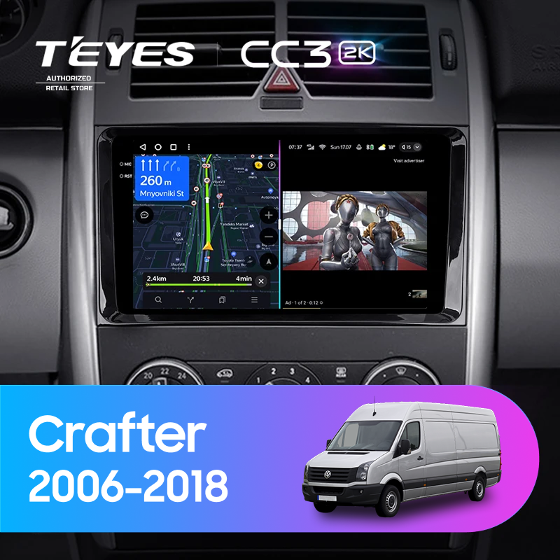 Штатная магнитола Teyes CC3 2K 4/32 Volkswagen Crafter W906 (2006-2018)