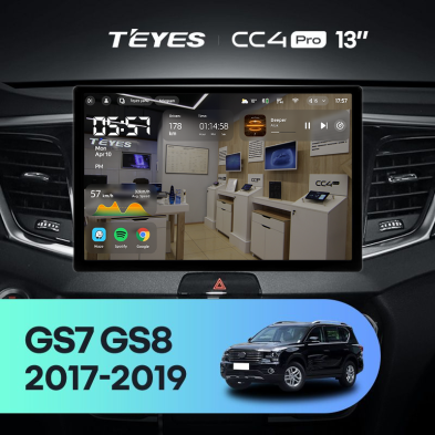 Штатная магнитола Teyes CC4 Pro 12/256 GAC GS7 GS8 (2017-2019) (13")