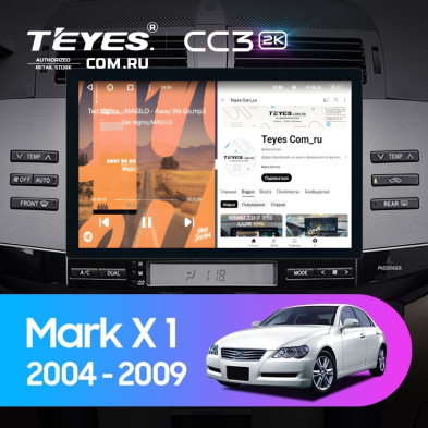 Штатная магнитола Teyes CC3 2K 4/32 Toyota Mark X X120 (2004-2009) Правый руль (11")
