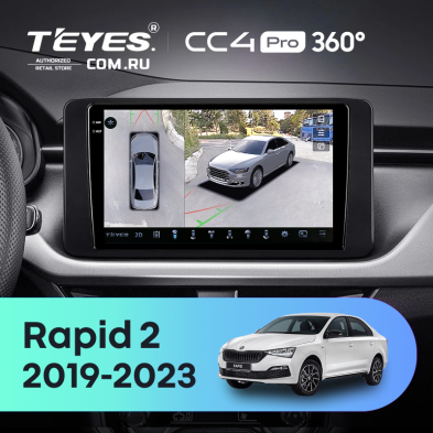 Штатная магнитола Teyes CC4 Pro 360 8/128 Skoda Rapid 2 (2019-2023)