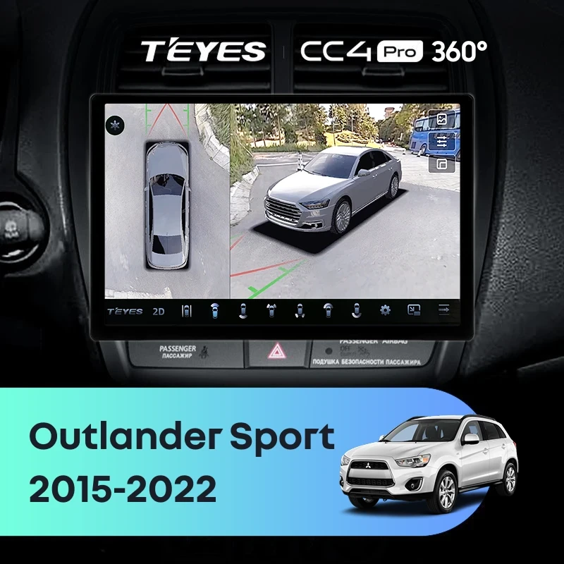 Штатная магнитола Teyes CC4 Pro 360 12/256 Mitsubishi Outlander Sport (2015-2026) Тип-B (11")