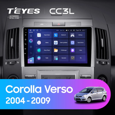 Штатная магнитола Teyes CC3L 4/32 Toyota Corolla Verso AR10 (2004-2009) F2