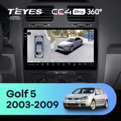 Штатная магнитола Teyes CC4 Pro 360 8/128 Volkswagen Golf 5 (2003-2009) F1