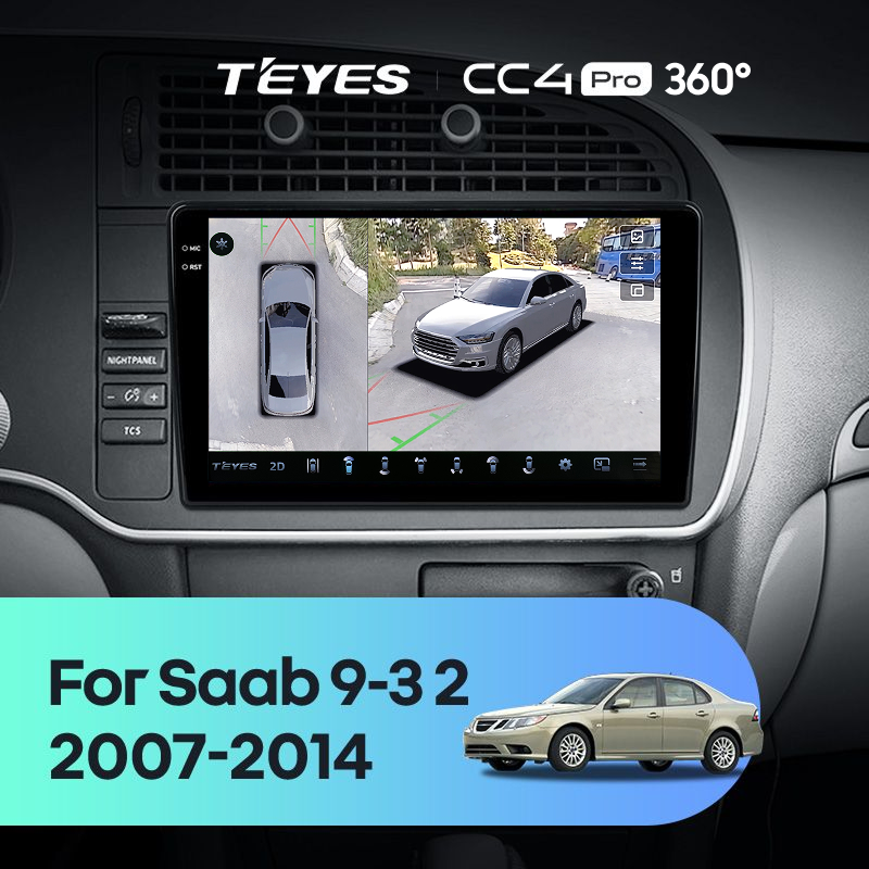 Штатная магнитола Teyes CC4 Pro 360 12/256 Saab 9-3 2 (2007-2014)
