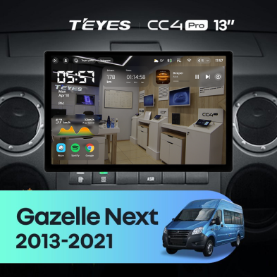 Штатная магнитола Teyes CC4 Pro 12/256 GAZ Gazelle Next (2013-2021) F1 (13")