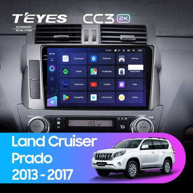 Штатная магнитола Teyes CC3 2K 360 6/128 Toyota Land Cruiser Prado 150 (2013-2017)