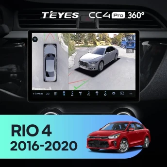 Штатная магнитола Teyes CC4 Pro 360 8/128 Kia Rio 4 (2016-2020) Тип-A (13")