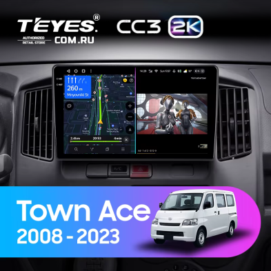 Штатная магнитола Teyes CC3 2K 6/128 Toyota Town Ace (2008-2023)