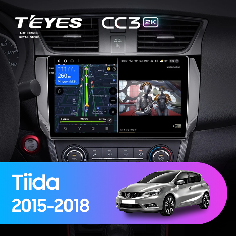 Штатная магнитола Teyes CC3 2K 4/32 Nissan Tiida C13 (2015-2018)