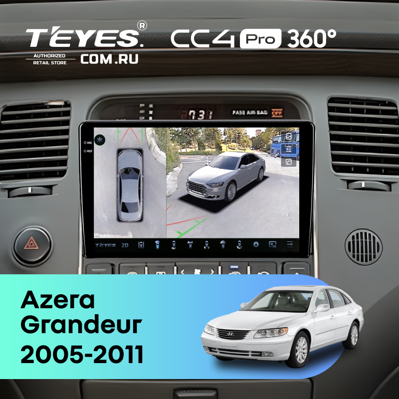 Штатная магнитола Teyes CC4 Pro 360 8/128 Hyundai Grandeur (2005-2011)