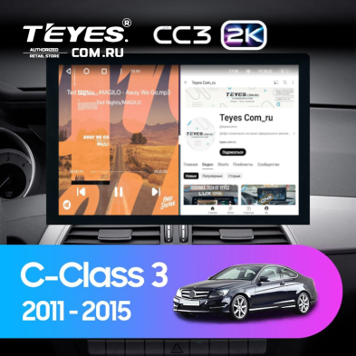 Штатная магнитола Teyes CC3 2K 4/64 Mercedes-Benz C-Class W204 C204 S204 (2011-2015) (13")
