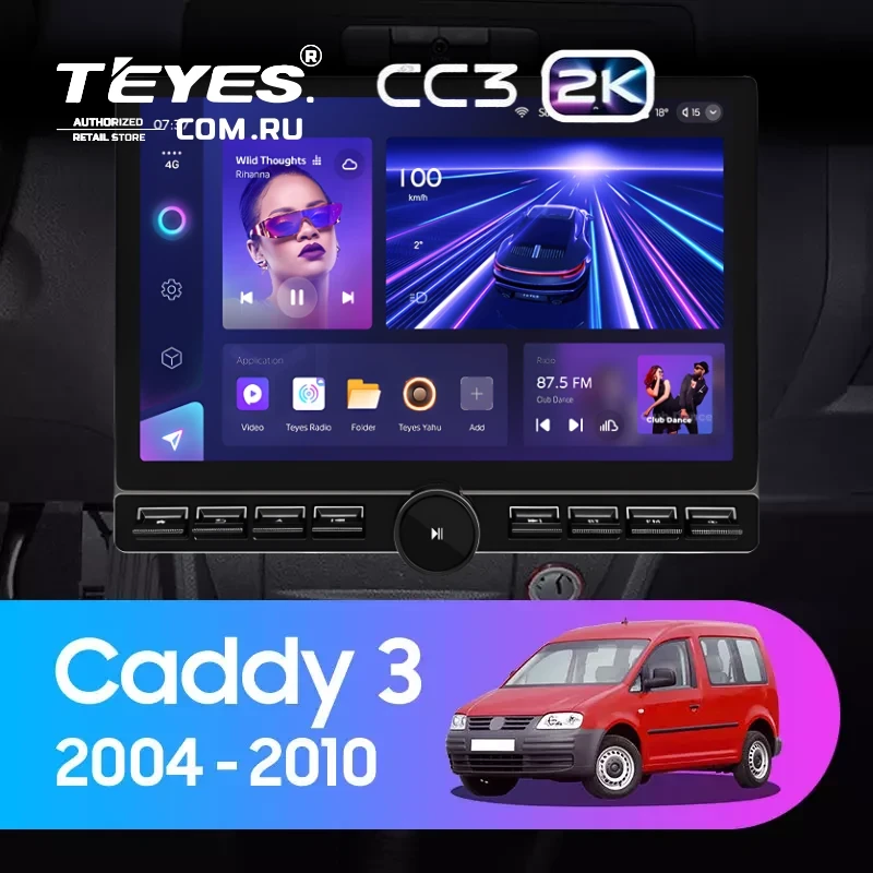 Штатная магнитола Teyes CC3 2K 6/128 Volkswagen Caddy 2K (2004-2010) (13" с кнопками)