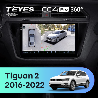Штатная магнитола Teyes CC4 Pro 360 12/256 Volkswagen Tiguan 2 (2016-2022) Тип-A