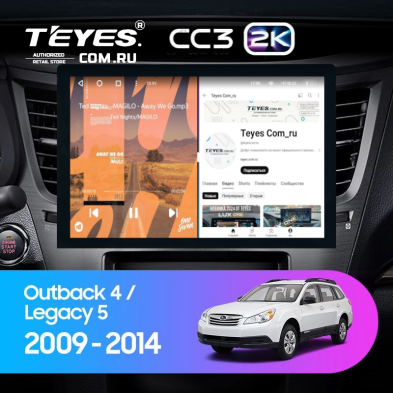 Штатная магнитола Teyes CC3 2K 4/32 Subaru Outback 4 (2009-2014) (13")