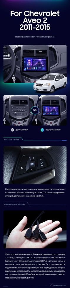 Штатная магнитола Teyes CC3L 4/32 Chevrolet Aveo 2 (2011-2015)