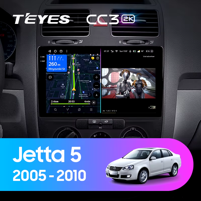 Штатная магнитола Teyes CC3 2K 360 6/128 Volkswagen Jetta 5 (2005-2010) F2