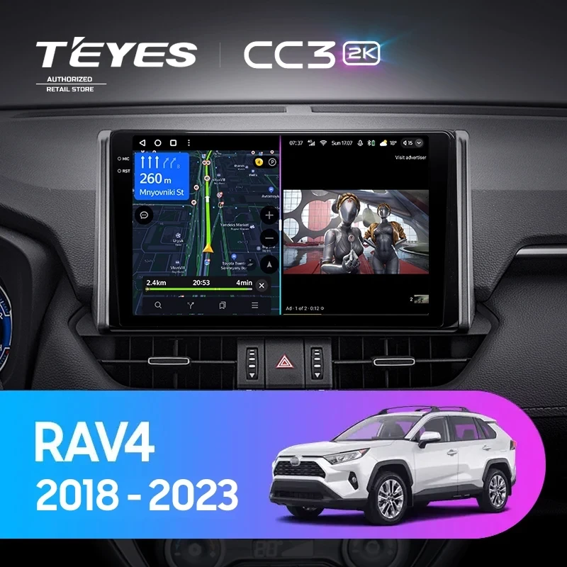 Штатная магнитола Teyes CC3 2K 360 6/128 Toyota RAV4 XA50 (2018-2023) F1