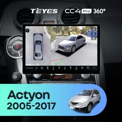 Штатная магнитола Teyes CC4 Pro 360 8/128 SsangYong Actyon Sports (2005-2017) (11")