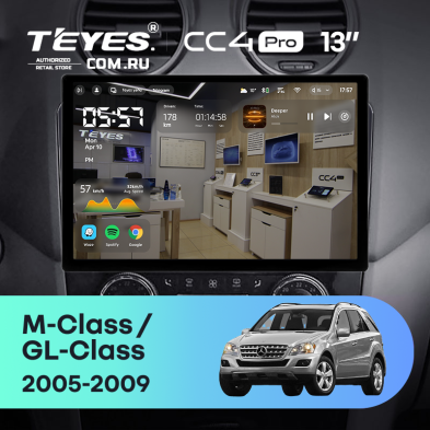 Штатная магнитола Teyes CC4 Pro 8/128 Mercedes-Benz GL-Class (2005-2009) F3 (13") (Матовая)