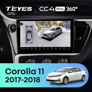 Штатная магнитола Teyes CC4 Pro 360 12/256 Toyota Corolla 11 (2017-2018) F2