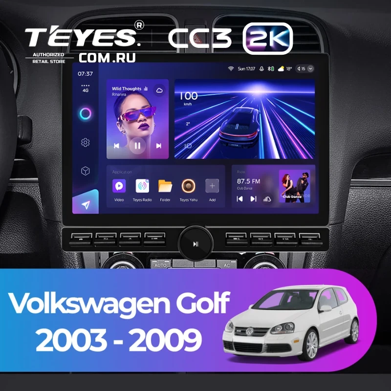 Штатная магнитола Teyes CC3 2K 6/128 Volkswagen Golf (2003-2009) (13" с кнопками)