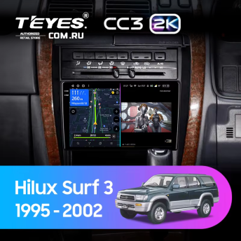 Штатная магнитола Teyes CC3 2K 6/128 Toyota Hilux Surf 3 N180 (1995-2002 ) Правый руль