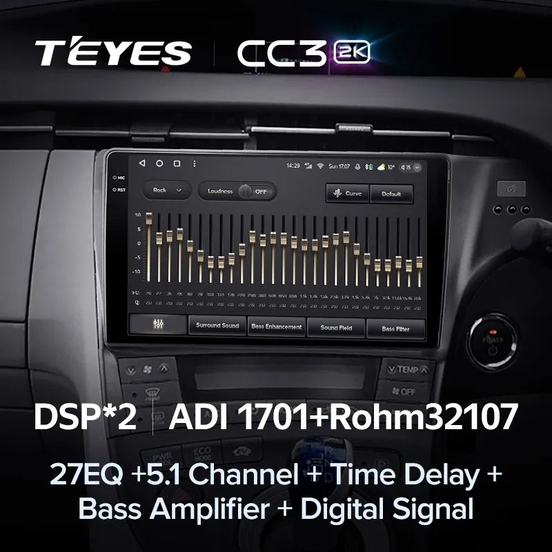 Штатная магнитола Teyes CC3 2K 6/128 Toyota Prius 3 XW30 (2009-2015) F2 Правый руль