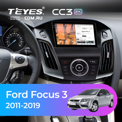 Штатная магнитола Teyes CC3 2K 360 6/128 Ford Focus 3 (2011-2019) (черная) F3