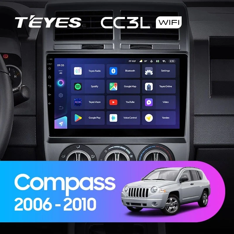 Штатная магнитола Teyes CC3L WiFi 2/32 Jeep Compass 1 MK (2006-2010)