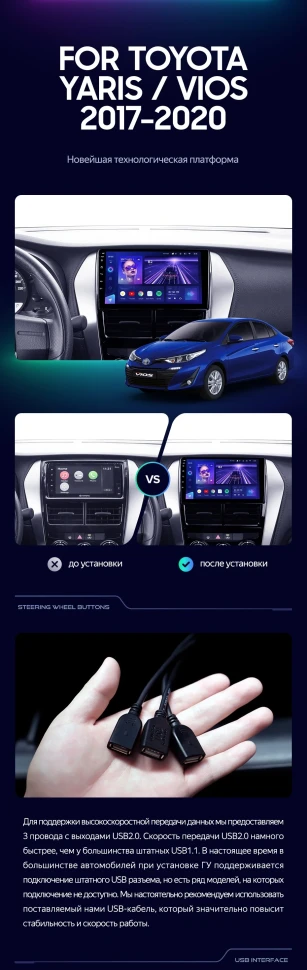 Штатная магнитола Teyes CC3 2K 360 6/128 Toyota Yaris (2017-2020) F2
