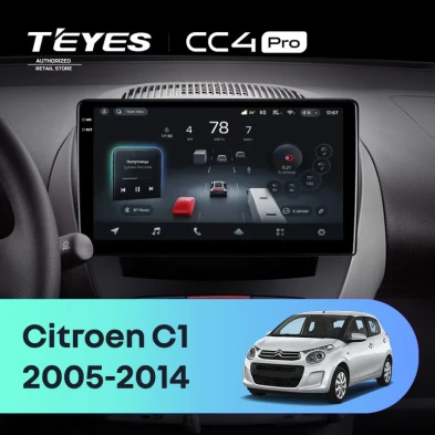 Штатная магнитола Teyes CC4 Pro 8/128 Citroen C1 (2005-2014)
