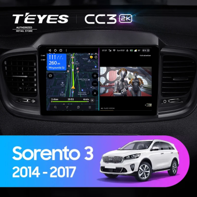 Штатная магнитола Teyes CC3 2K 6/128 Kia Sorento 3 Prime (2014-2017) Тип-B