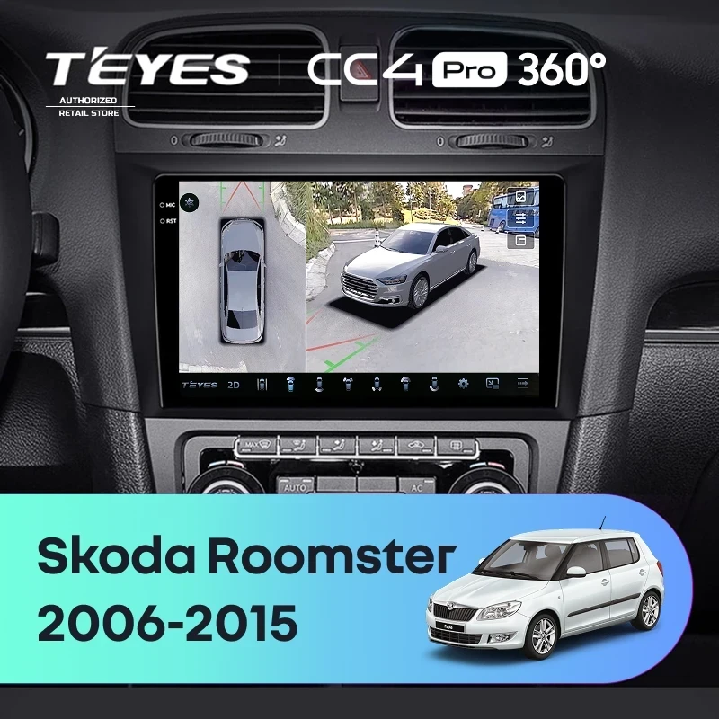 Штатная магнитола Teyes CC4 Pro 360 8/128 Skoda Roomster (2006-2015)