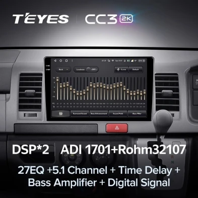 Штатная магнитола Teyes CC3 2K 6/128 Toyota Hiace H200 (2010-2018) Правый руль