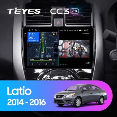 Штатная магнитола Teyes CC3 2K 4/64 Nissan Latio N17 (2014-2016) Правый руль