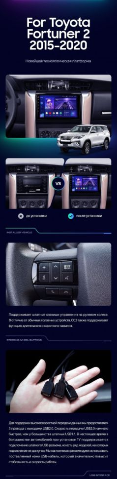 Штатная магнитола Teyes CC3 2K 4/32 Toyota Fortuner 2 (2015-2024)