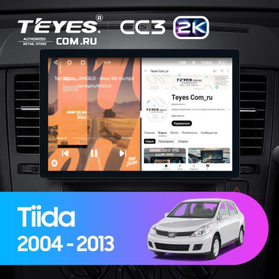 Штатная магнитола Teyes CC3 2K 4/64 Nissan Tiida C11 (2004-2013) F2 (11")