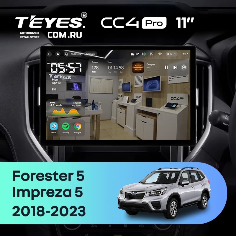 Штатная магнитола Teyes CC4 Pro 8/128 Subaru Forester 5 (2018-2023) (11")
