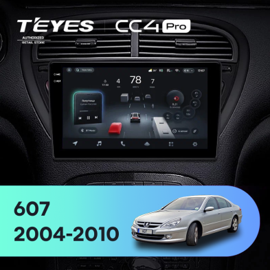 Штатная магнитола Teyes CC4 Pro 8/128 Peugeot 607 (2004-2010)