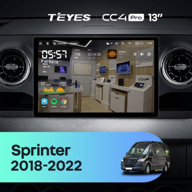 Штатная магнитола Teyes CC4 Pro 8/128 Mercedes-Benz Sprinter (2018-2022) F1 (13&quot;)